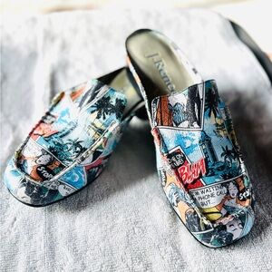 J.Renee Colorful Joker Comic Print Loafers
